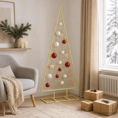 vidaXL Metal Christmas Tree KUOPIO 125 cm Steel Gold
