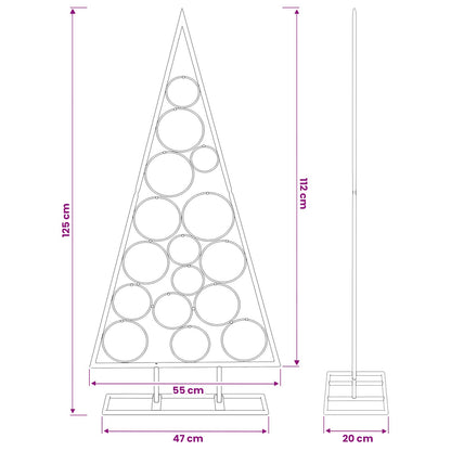 vidaXL Metal Christmas Tree KUOPIO 125 cm Steel Gold
