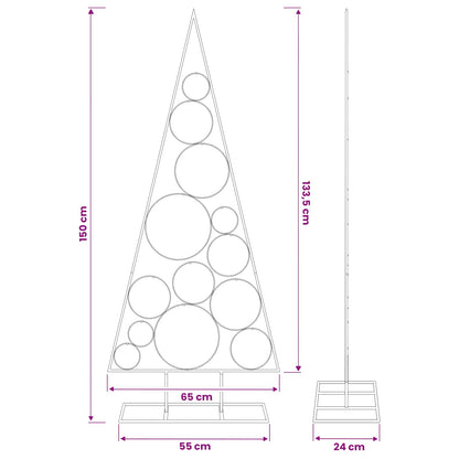 vidaXL Metal Christmas Tree with Circle Stand KUOPIO 150 cm Steel Gold