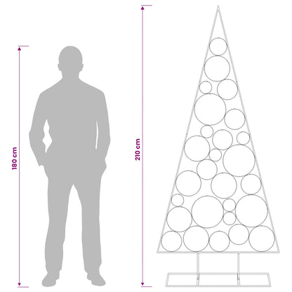 vidaXL Metal Christmas Tree with Circle Stand KUOPIO 210 cm Steel Gold