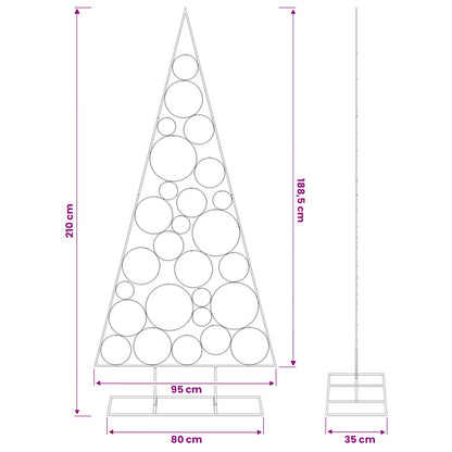 vidaXL Metal Christmas Tree with Circle Stand KUOPIO 210 cm Steel Gold