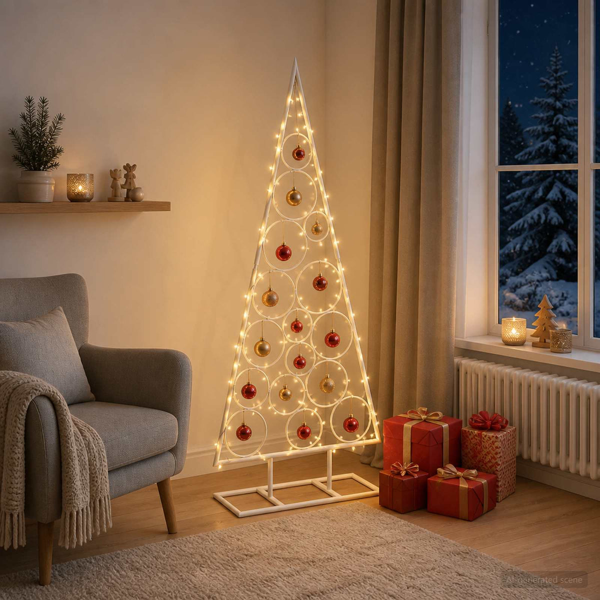 vidaXL Metal Christmas Tree KUOPIO 125 cm Steel White