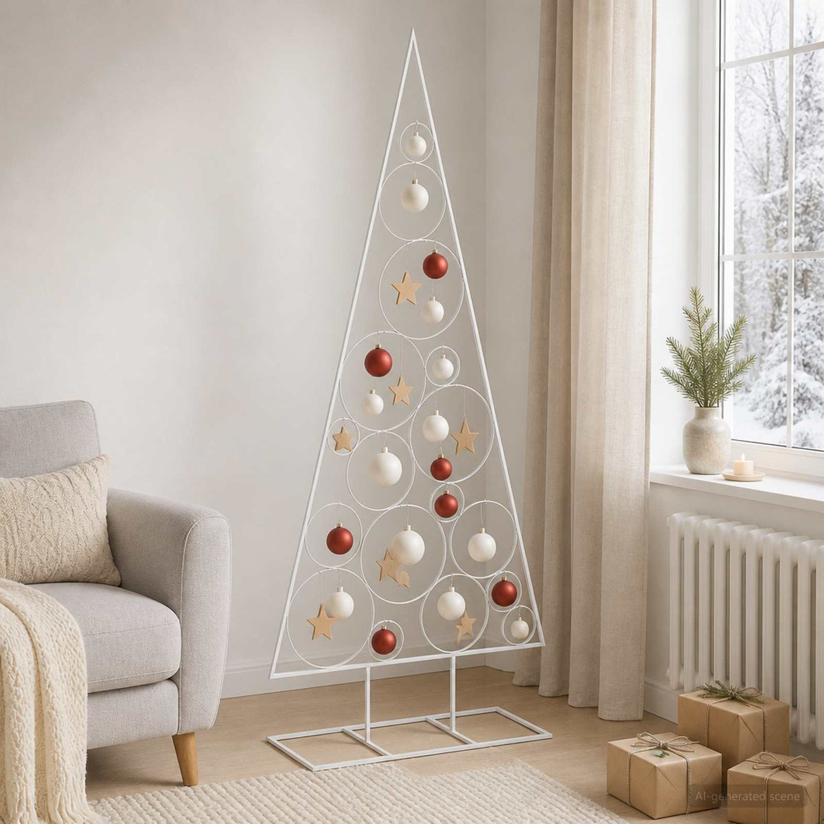 vidaXL Metal Christmas Tree with Circle Stand KUOPIO 180 cm Steel