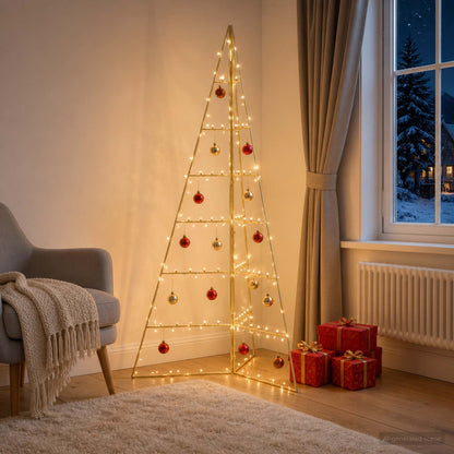 vidaXL Metal Christmas Tree KUOPIO 140 cm Steel Gold