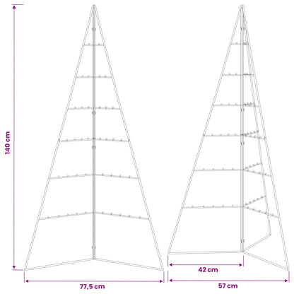 vidaXL Metal Christmas Tree KUOPIO 140 cm Steel Gold