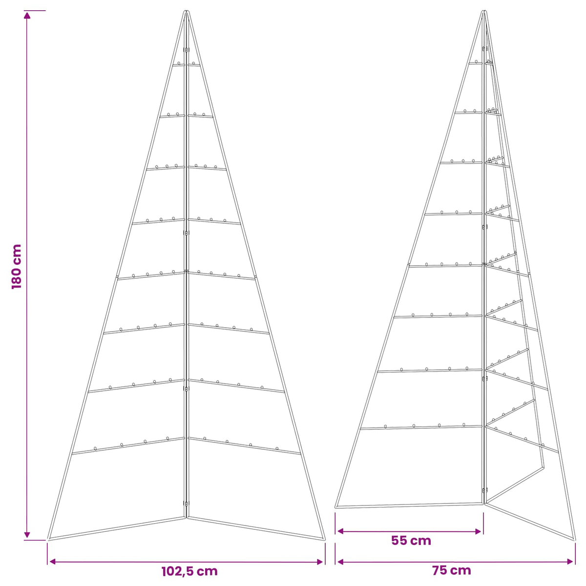 vidaXL Metal Christmas Tree KUOPIO 180 cm Steel Gold