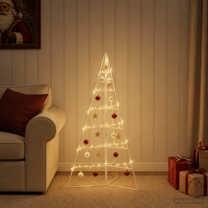 vidaXL Metal Christmas Tree KUOPIO 100 cm Steel White
