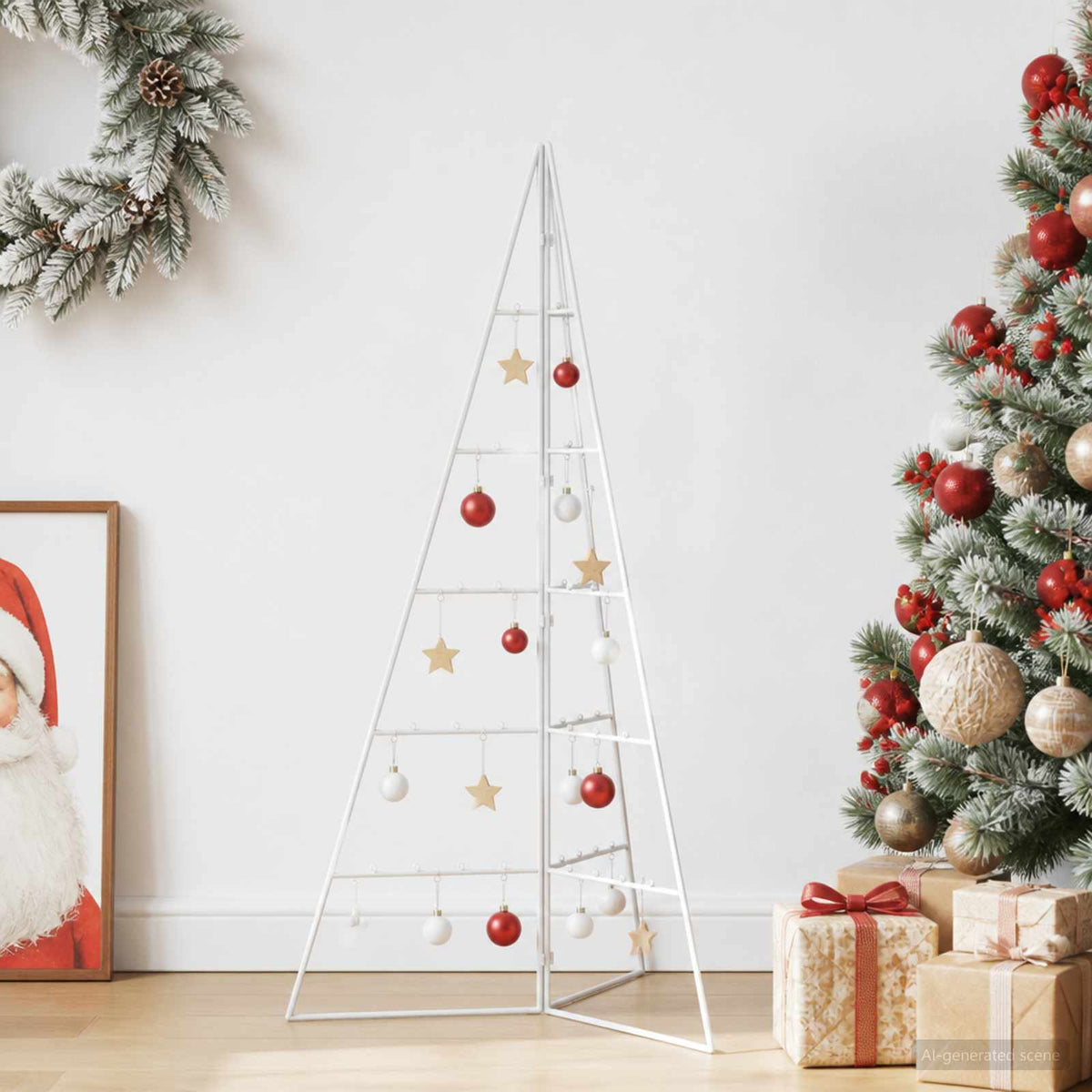 vidaXL Metal Christmas Tree KUOPIO 100 cm Steel White