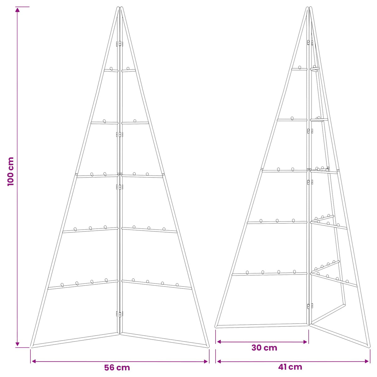 vidaXL Metal Christmas Tree KUOPIO 100 cm Steel White