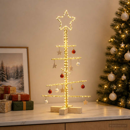vidaXL Metal Christmas Tree with Stand KUOPIO 60 cm Steel Gold
