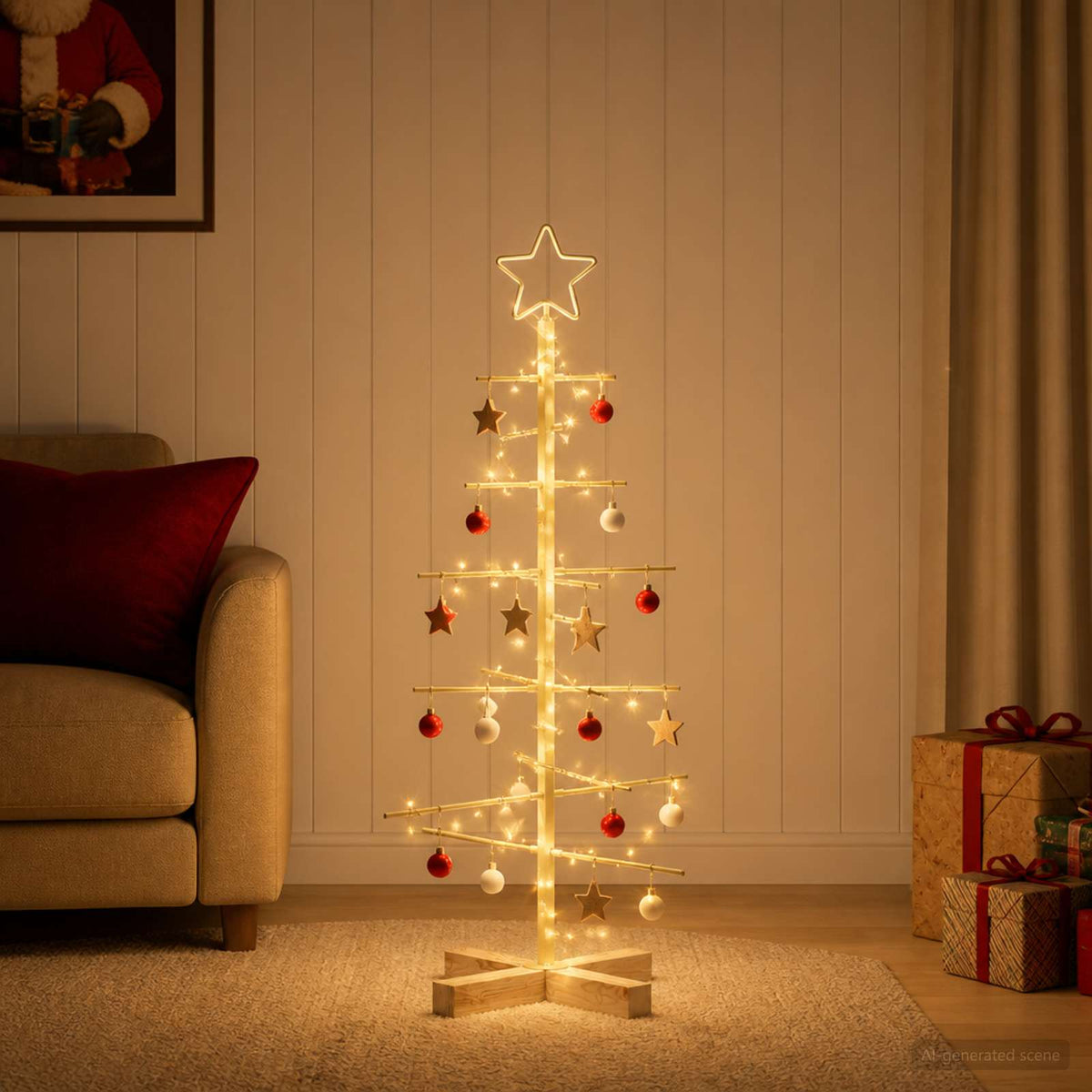 vidaXL Metal Christmas Tree with Stand KUOPIO 90 cm Steel Gold