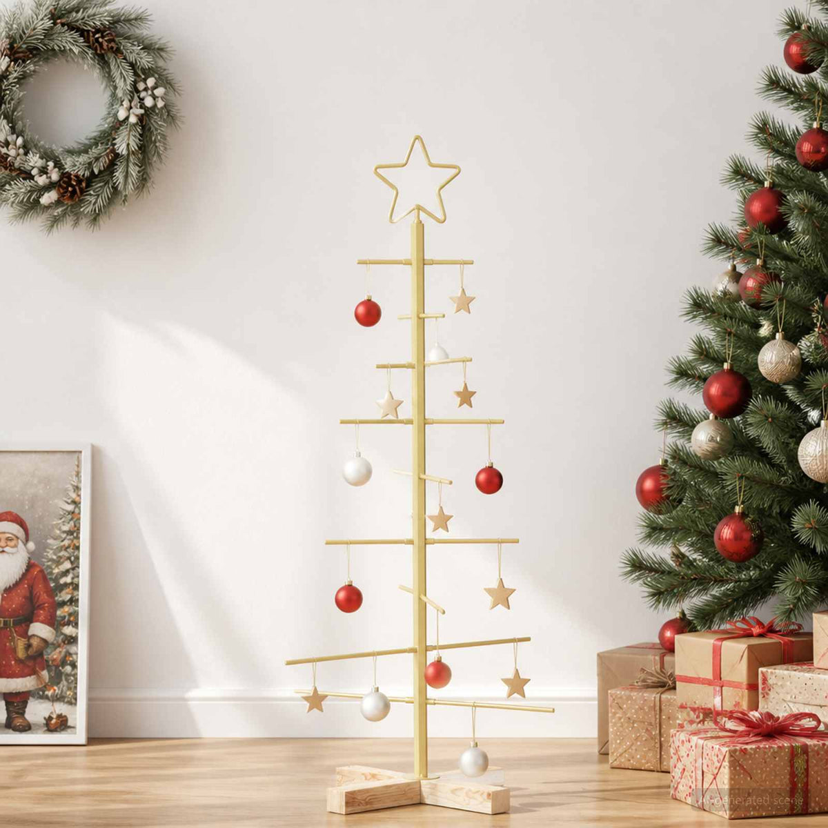 vidaXL Metal Christmas Tree with Stand KUOPIO 90 cm Steel Gold