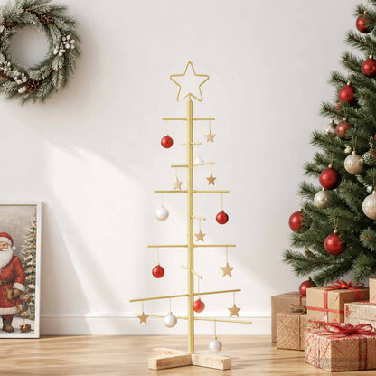 vidaXL Metal Christmas Tree with Stand KUOPIO 90 cm Steel Gold