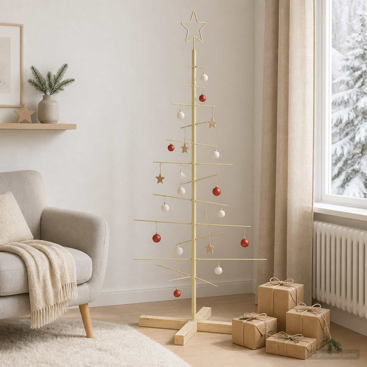 vidaXL Metal Christmas Tree with Stand KUOPIO 120 cm Steel Gold