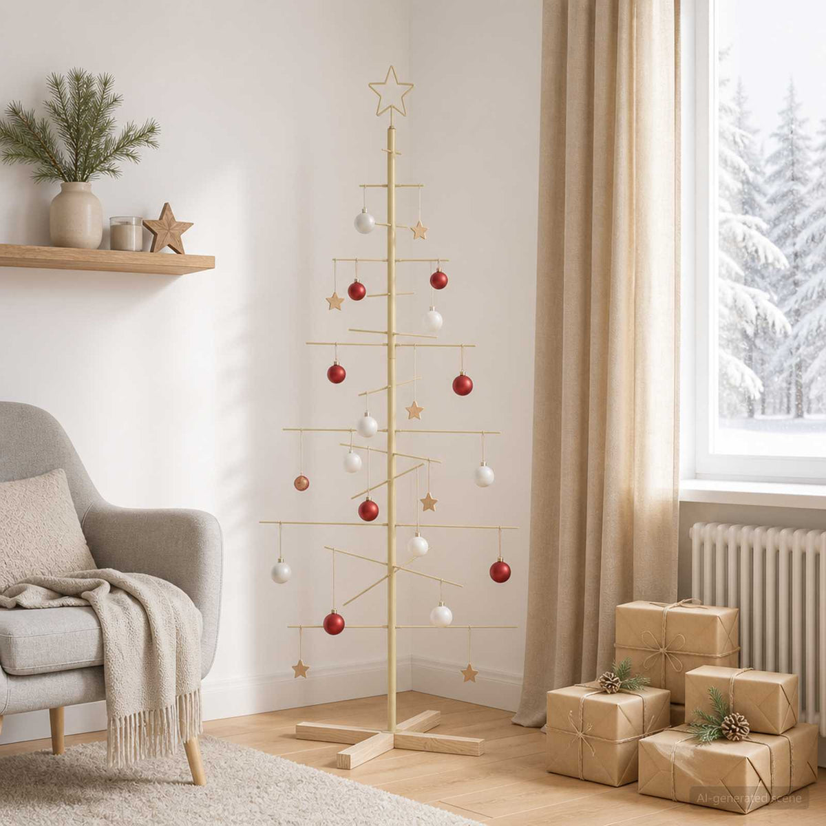 vidaXL Metal Christmas Tree with Stand KUOPIO 150 cm Steel Gold