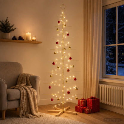vidaXL Metal Christmas Tree with Stand KUOPIO 210 cm Steel Gold