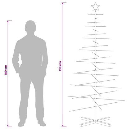 vidaXL Metal Christmas Tree with Stand KUOPIO 210 cm Steel Gold