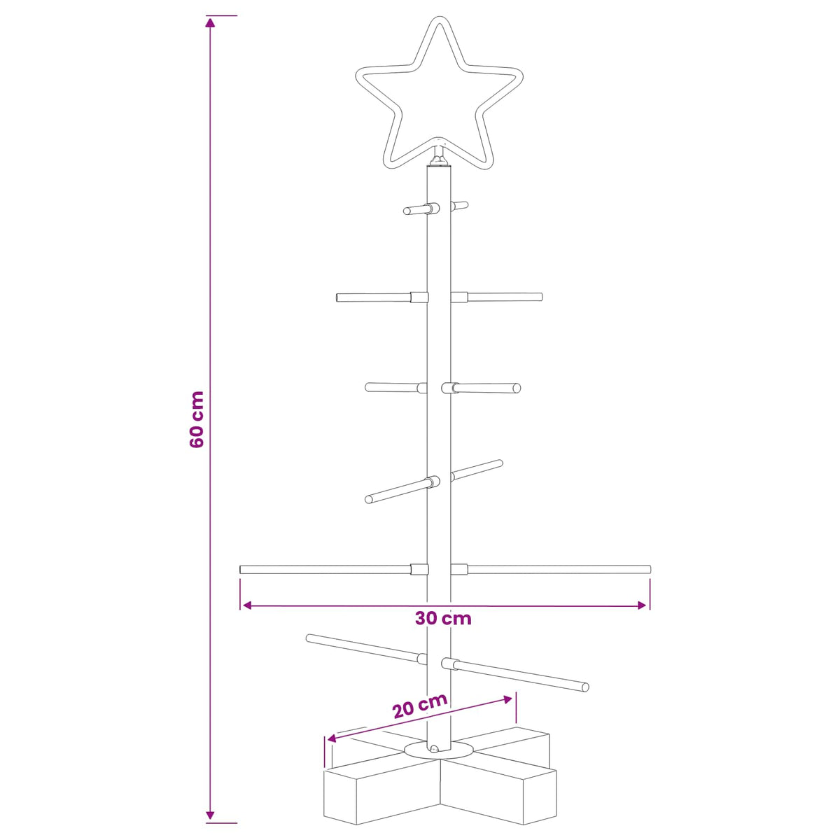 vidaXL Metal Christmas Tree with Stand KUOPIO 60 cm Steel White