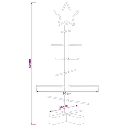 vidaXL Metal Christmas Tree with Stand KUOPIO 60 cm Steel White