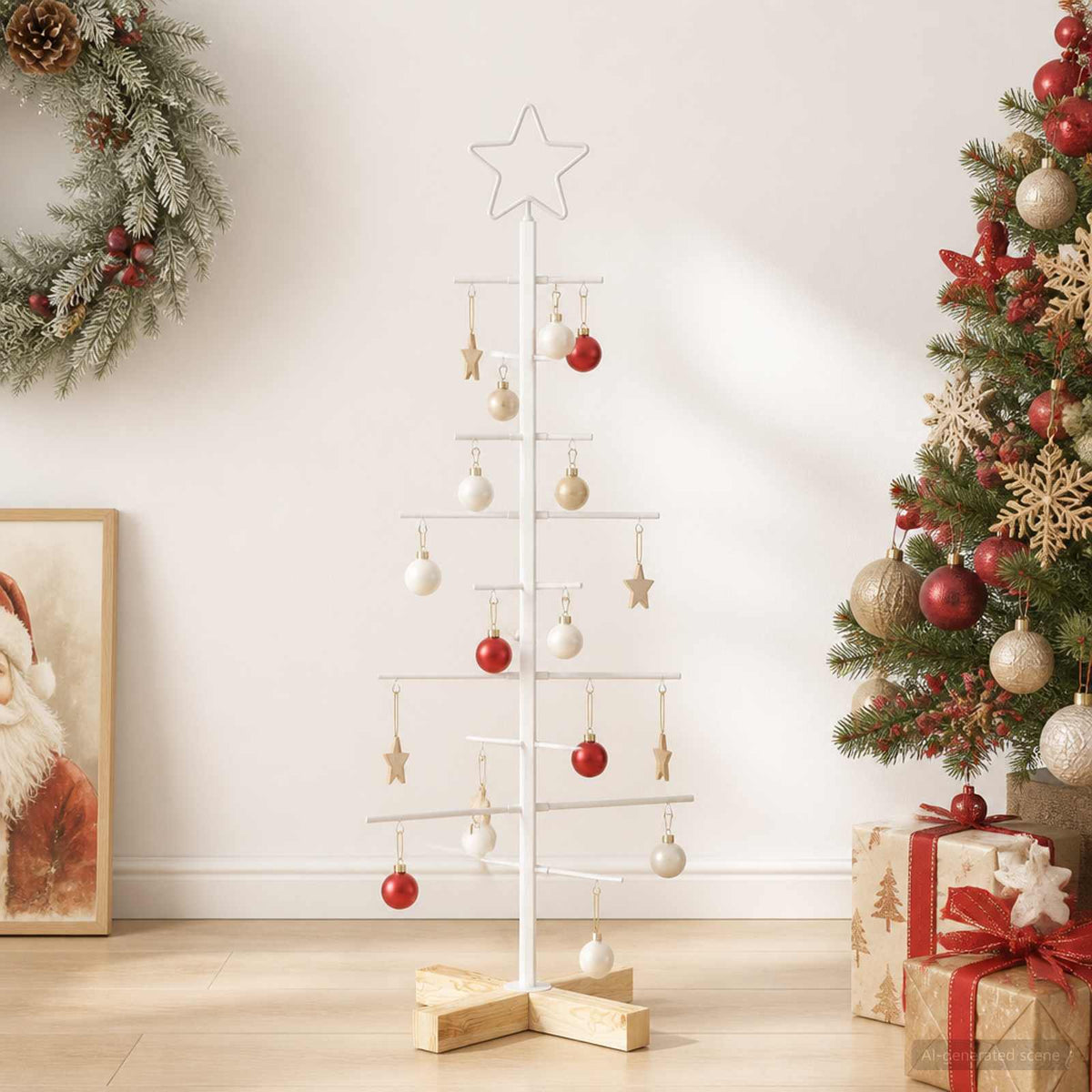 vidaXL Metal Christmas Tree with Stand KUOPIO 90 cm Steel White