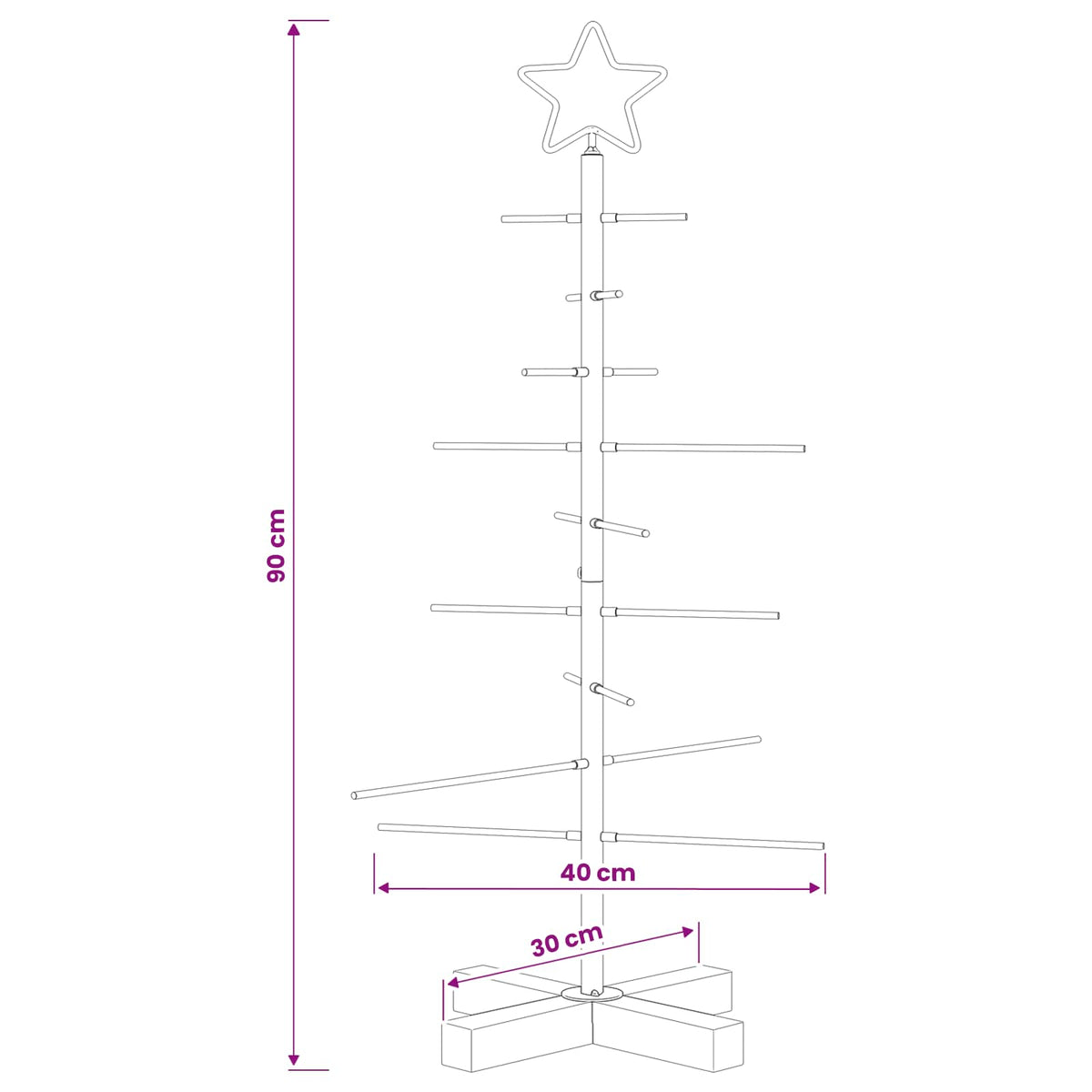vidaXL Metal Christmas Tree with Stand KUOPIO 90 cm Steel White
