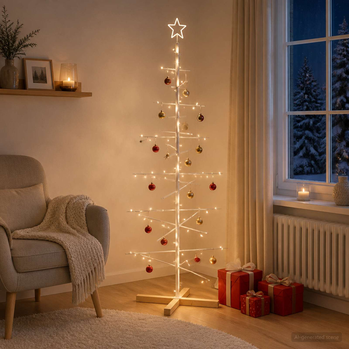 vidaXL Metal Christmas Tree with Stand KUOPIO 150 cm Steel White