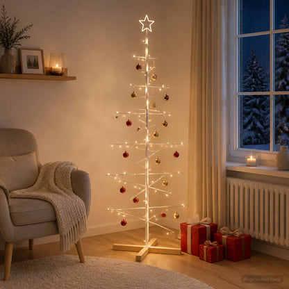 vidaXL Metal Christmas Tree with Stand KUOPIO 150 cm Steel White