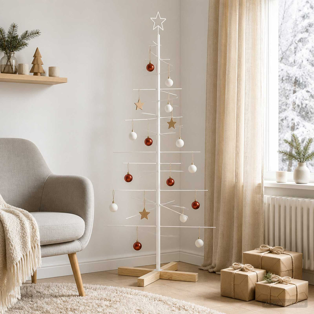 vidaXL Metal Christmas Tree with Stand KUOPIO 150 cm Steel White