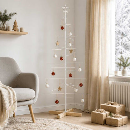 vidaXL Metal Christmas Tree with Stand KUOPIO 150 cm Steel White