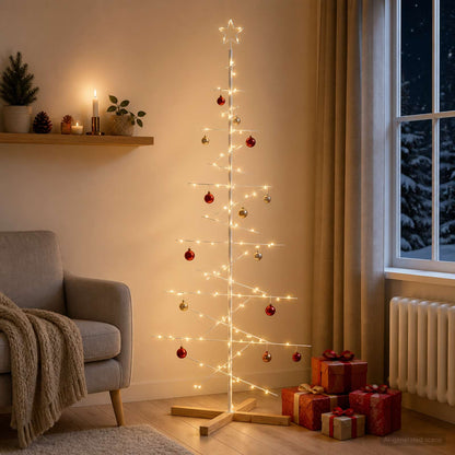 vidaXL Metal Christmas Tree with Stand KUOPIO 180 cm Steel White