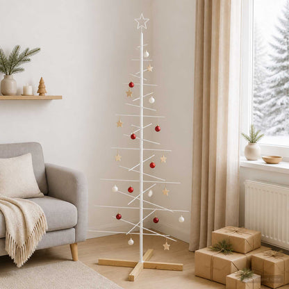 vidaXL Metal Christmas Tree with Stand KUOPIO 180 cm Steel White