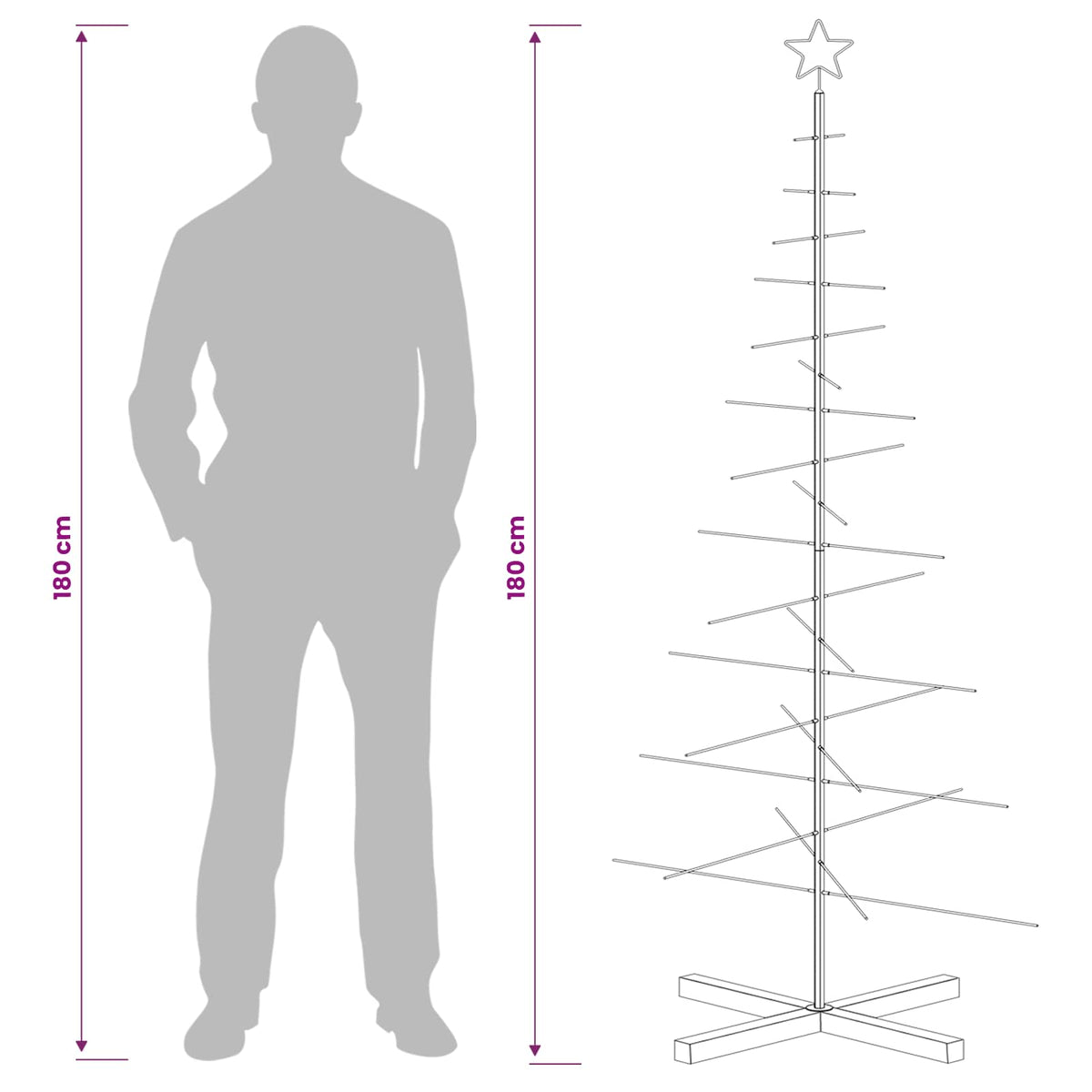 vidaXL Metal Christmas Tree with Stand KUOPIO 180 cm Steel White
