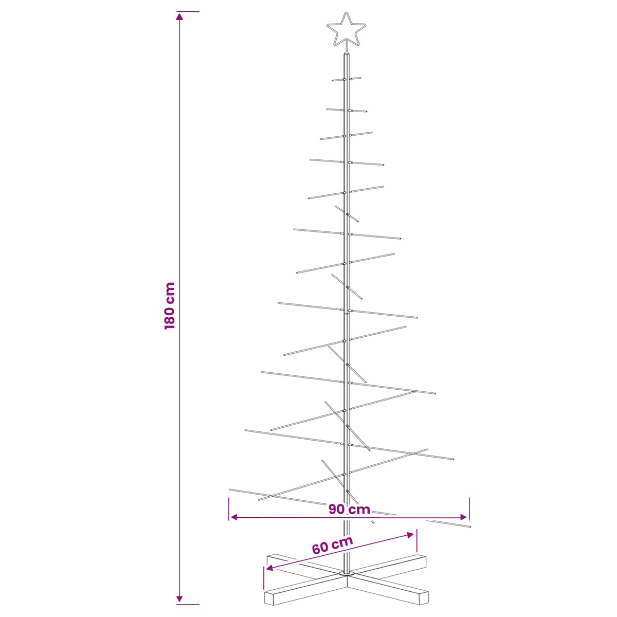 vidaXL Metal Christmas Tree with Stand KUOPIO 180 cm Steel White