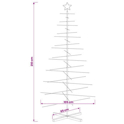 vidaXL Metal Christmas Tree with Stand KUOPIO 210 cm Steel White