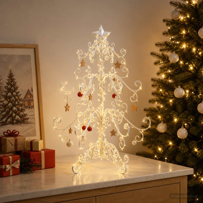 vidaXL Metal Christmas Tree KUOPIO 60 cm Steel White