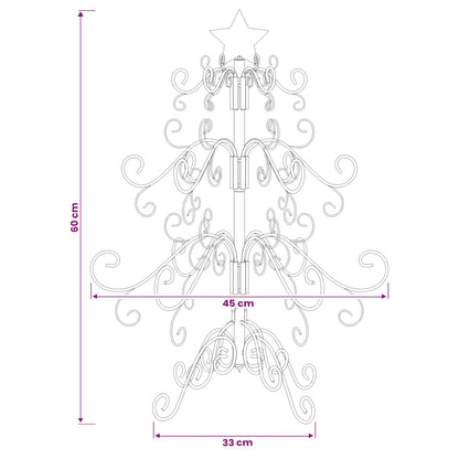 vidaXL Metal Christmas Tree KUOPIO 60 cm Steel White