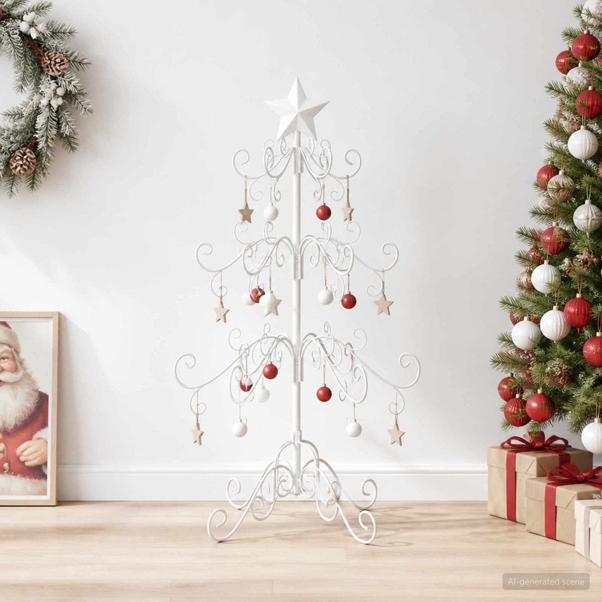vidaXL Metal Christmas Tree KUOPIO 90 cm Steel White