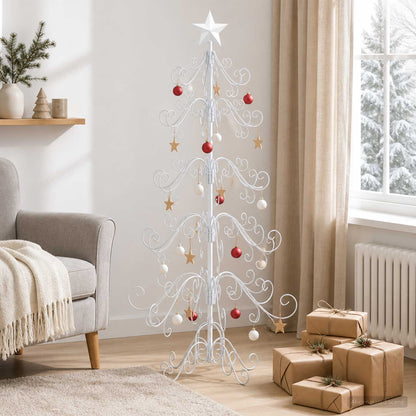 vidaXL Metal Christmas Tree KUOPIO 150 cm steel White