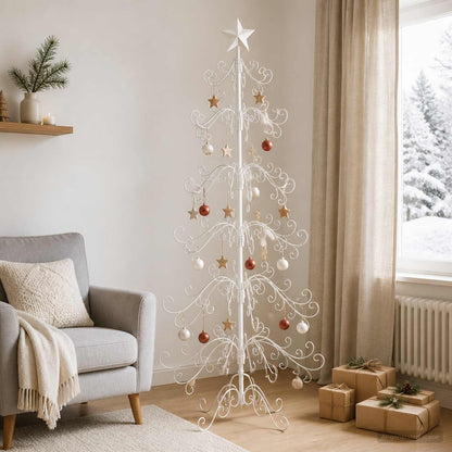 vidaXL Metal Christmas Tree KUOPIO 180 cm Steel White