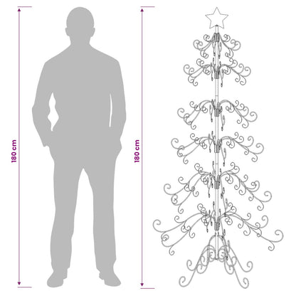 vidaXL Metal Christmas Tree KUOPIO 180 cm Steel White