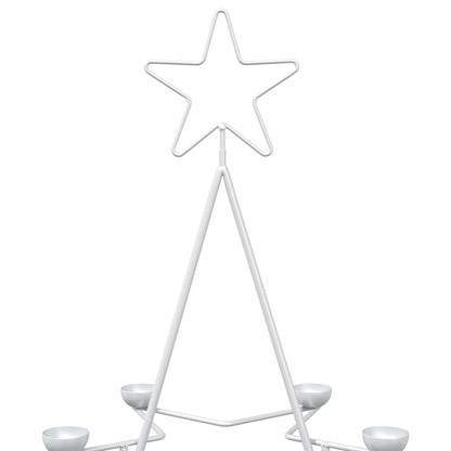 vidaXL Metal Christmas Tree with Holder KUOPIO 140 cm Steel White