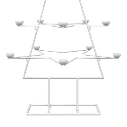 vidaXL Metal Christmas Tree with Holder KUOPIO 140 cm Steel White