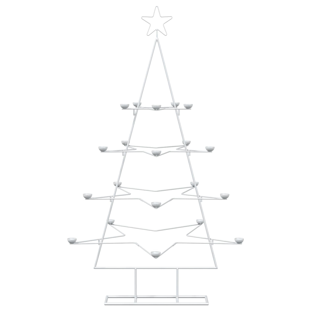 vidaXL Metal Christmas Tree with Holder KUOPIO 140 cm Steel White