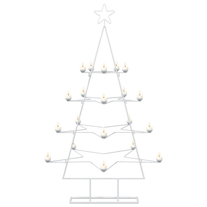 vidaXL Metal Christmas Tree with Holder KUOPIO 140 cm Steel White