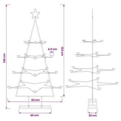 vidaXL Metal Christmas Tree with Holder KUOPIO 140 cm Steel White