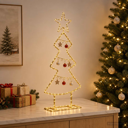 vidaXL Metal Christmas Tree with Stand KUOPIO 60 cm Steel Gold