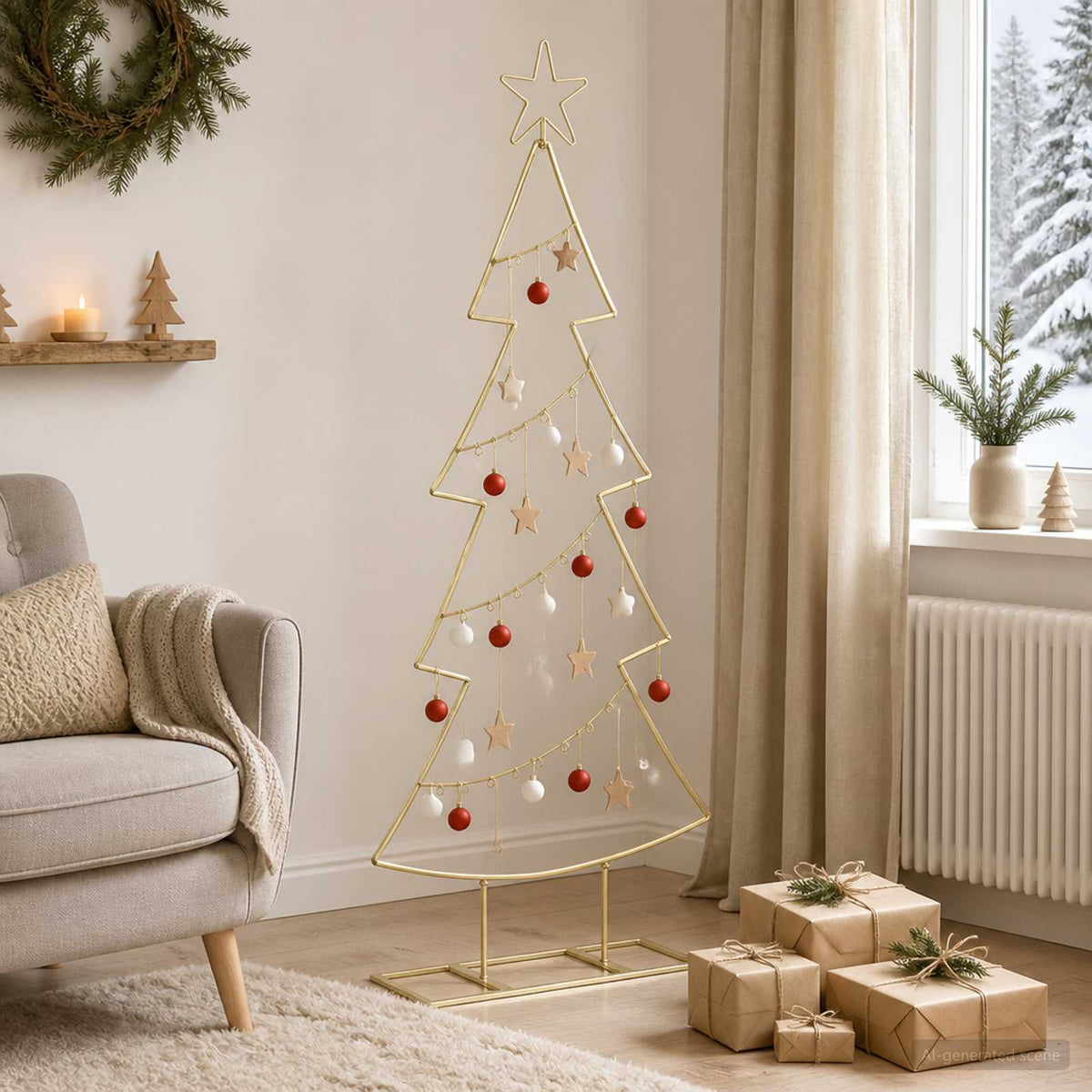 vidaXL Metal Christmas Tree with Stand KUOPIO 125 cm Steel Gold