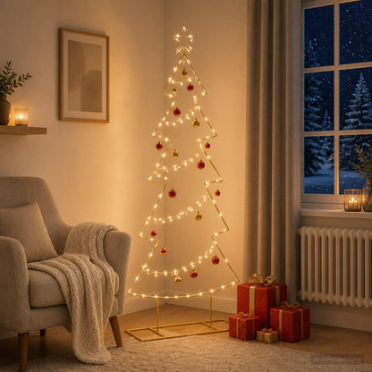 vidaXL Metal Christmas Tree with Stand KUOPIO 150 cm Steel Gold