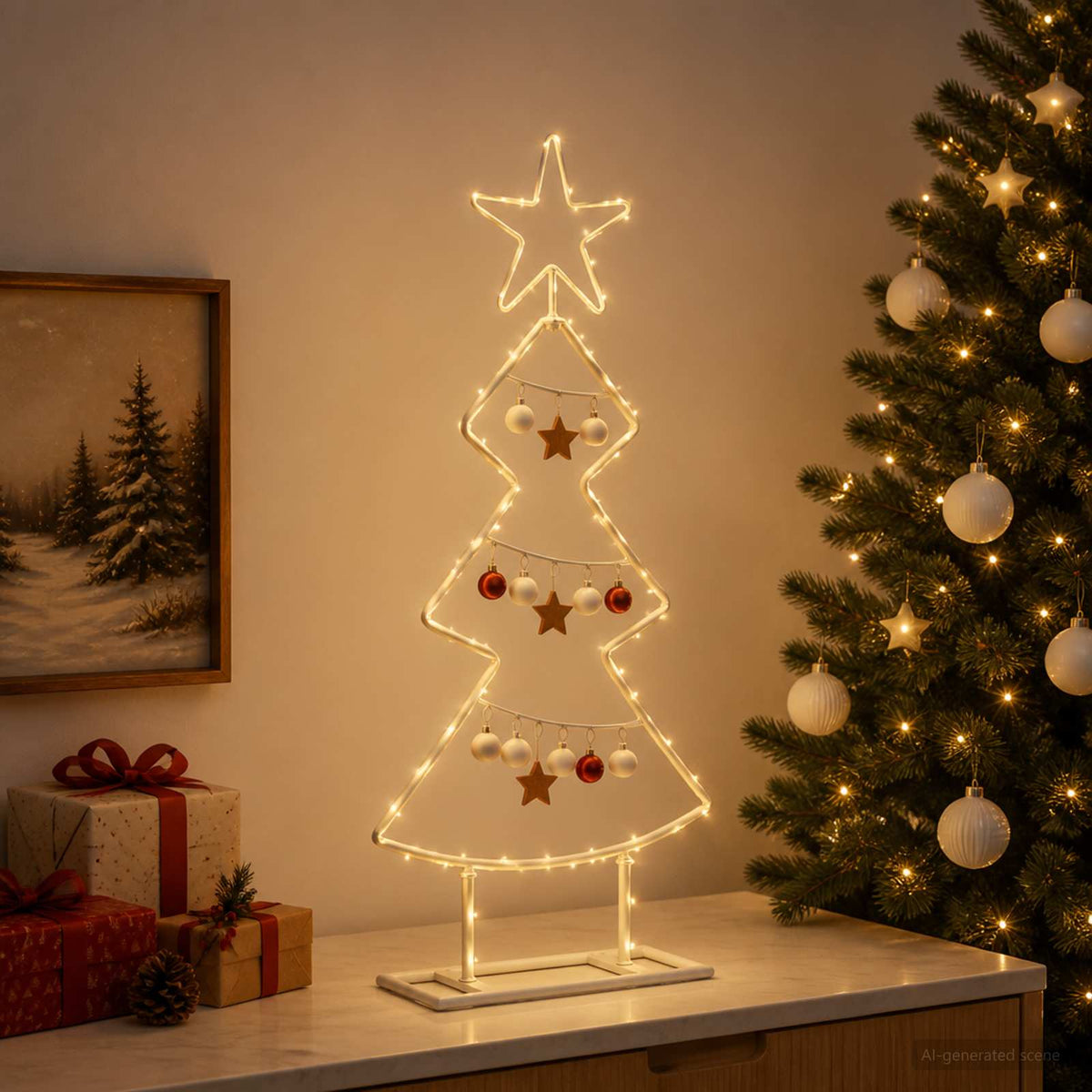 vidaXL Metal Christmas Tree with Stand KUOPIO 60 cm Steel White