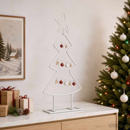 vidaXL Metal Christmas Tree with Stand KUOPIO 60 cm Steel White